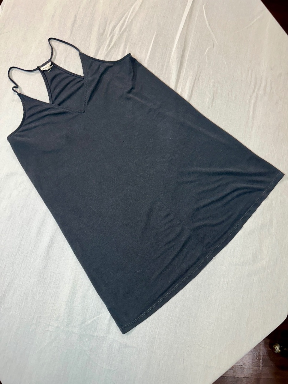 Urban Outfitters Silence + Noise Blue Gray V Neck Cupro Mini Dress sz Large